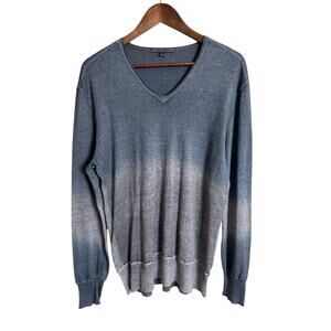John Varvatos Kane Dip-Dyed Sweater V-Neck Silk Cashmere Mens XL